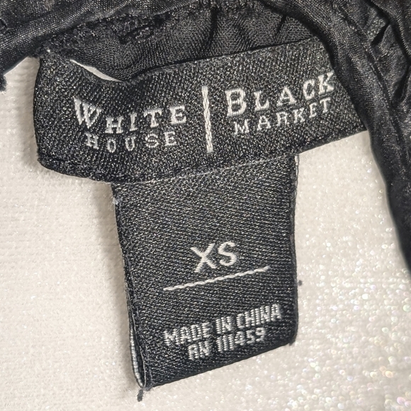 100% Silk Black Sleeveless Peplum Ruffled Blouse-White House Black Market XS - Picture 6 of 14